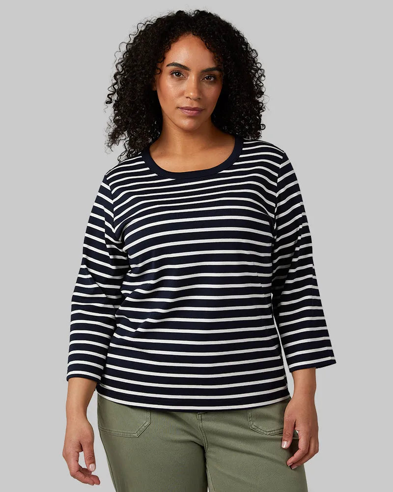 NAVY/OFF WHITE STRIPE