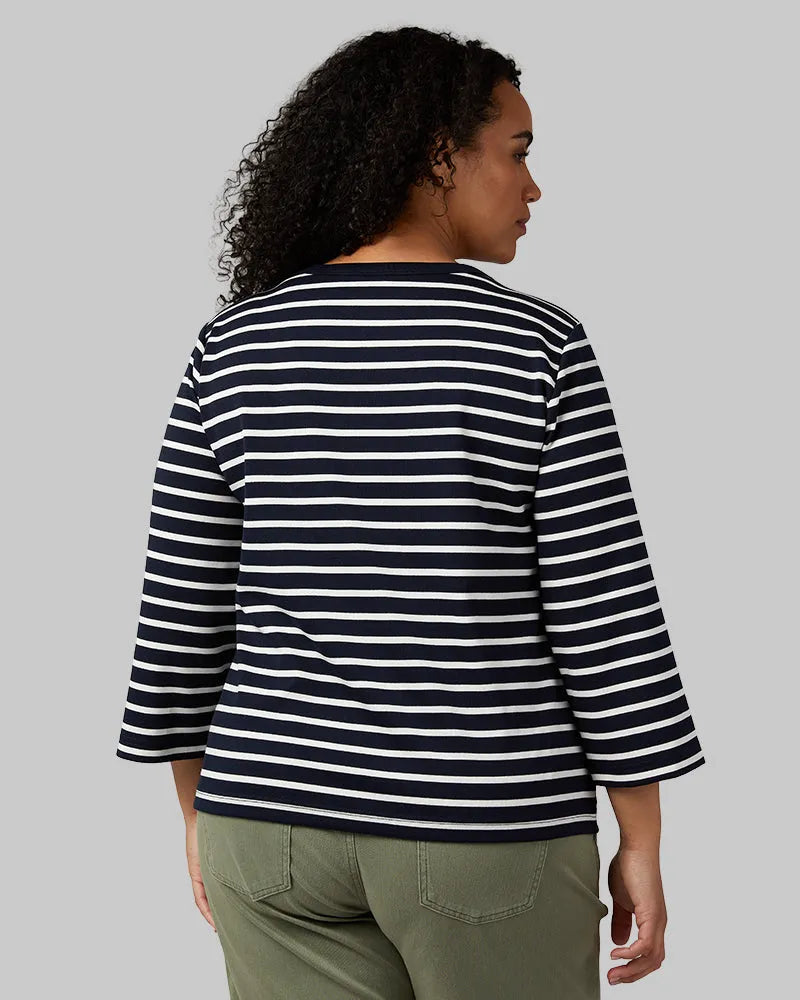 NAVY/OFF WHITE STRIPE