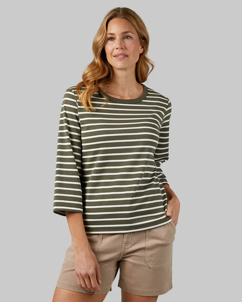 MILITARY OLIVE/OFF WHITE STRIPE