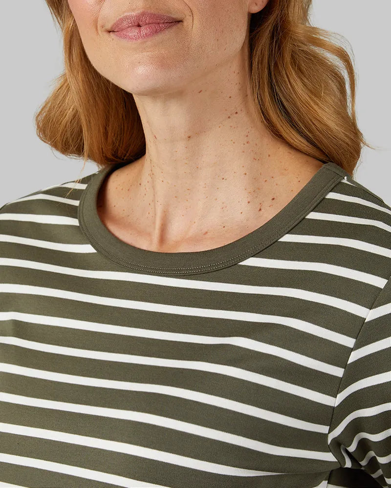 MILITARY OLIVE/OFF WHITE STRIPE