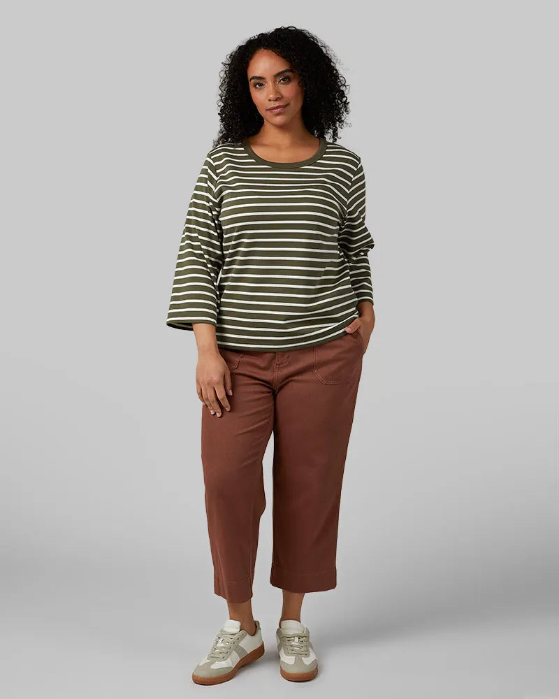 MILITARY OLIVE/OFF WHITE STRIPE