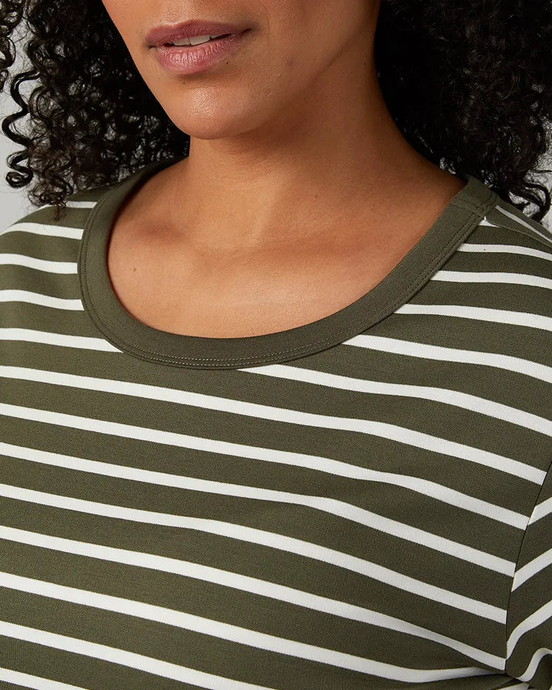 MILITARY OLIVE/OFF WHITE STRIPE