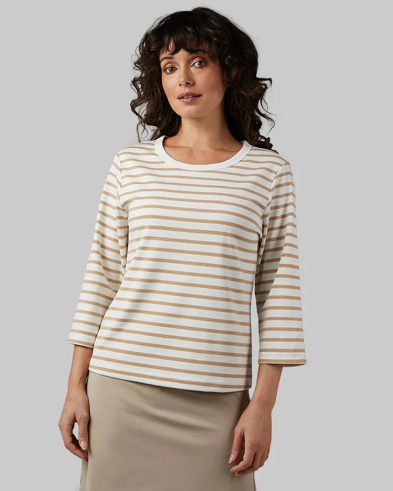 OFF WHITE/KHAKI STRIPE