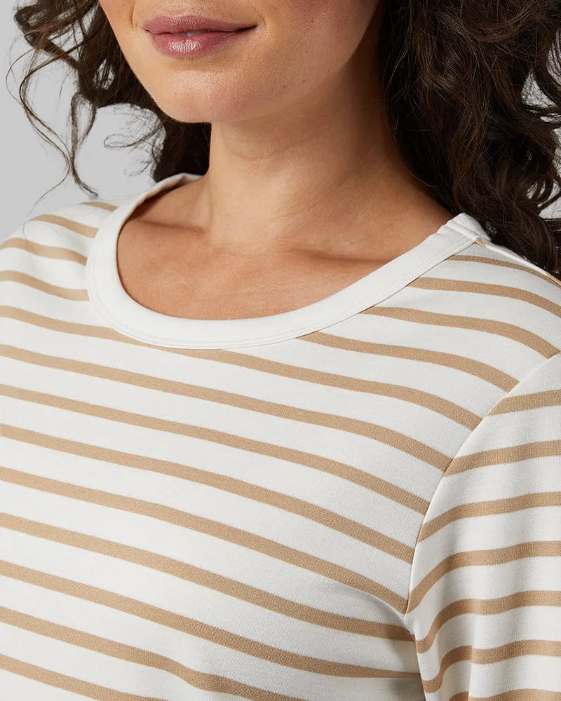 OFF WHITE/KHAKI STRIPE