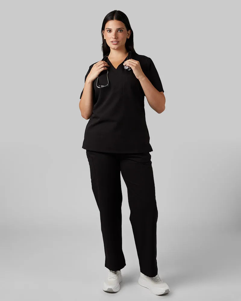 Women's V-Neck Scrub Top with Chest Pocket