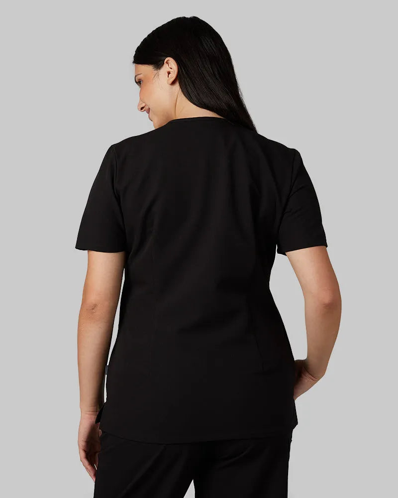 Women's V-Neck Scrub Top with Chest Pocket