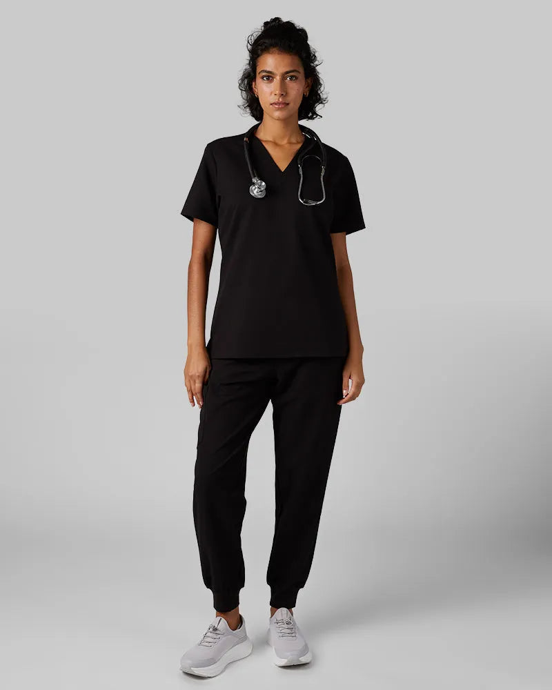 Women's V-Neck Scrub Top with Chest Pocket