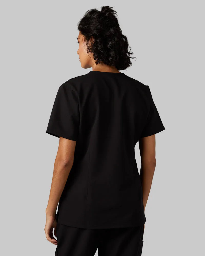 Women's V-Neck Scrub Top with Chest Pocket