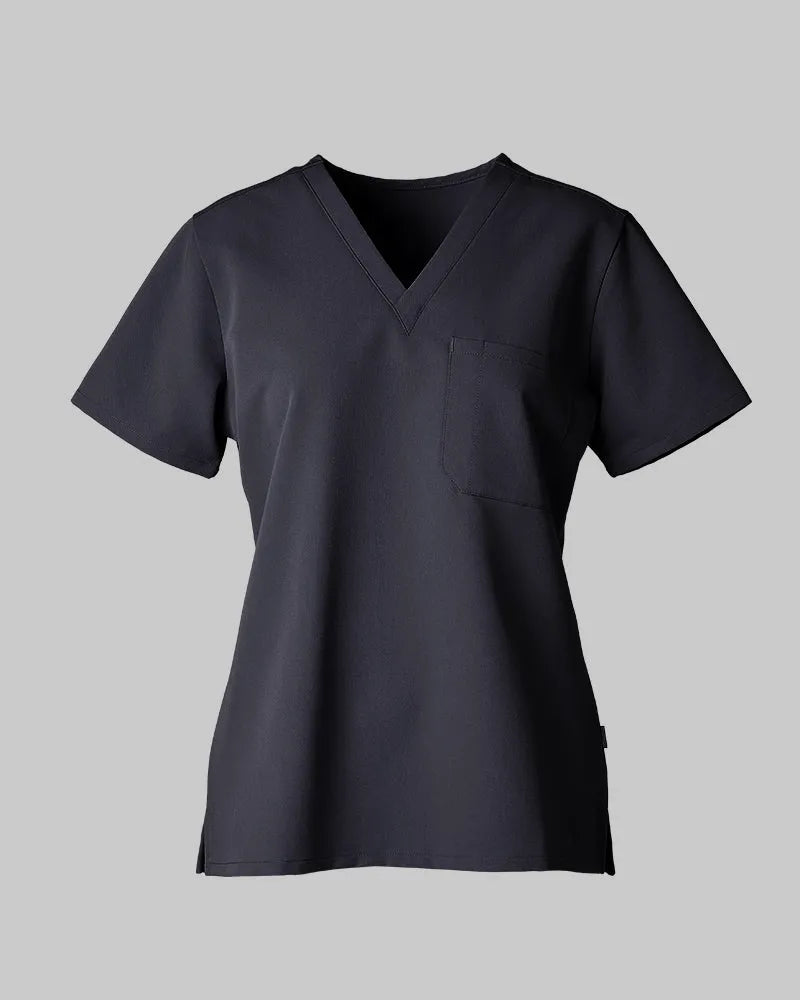 Women's V-Neck Scrub Top with Chest Pocket