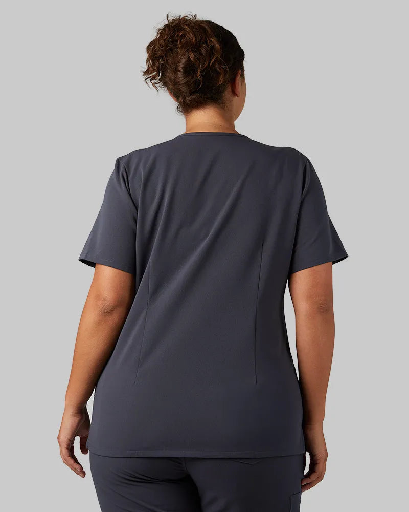 Women's V-Neck Scrub Top with Chest Pocket