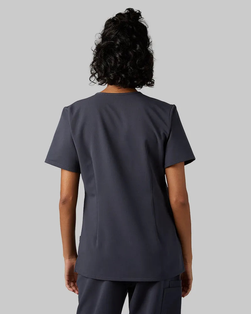 Women's V-Neck Scrub Top with Chest Pocket
